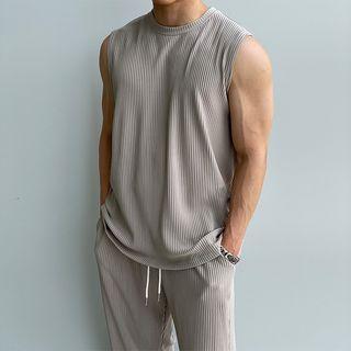 Ribbed Tank Top / Wide Leg Pants