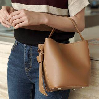 Knotted Bucket Bag With Pouch