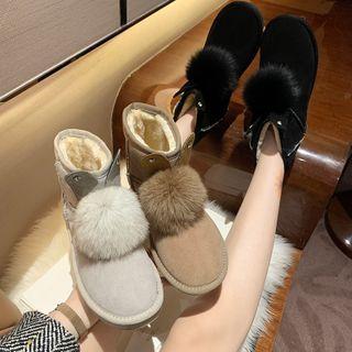 Platform Faux Fur Trim Short Snow Boots