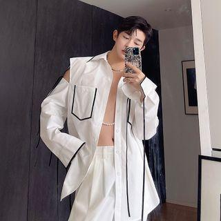 Cutout Fringed Shirt