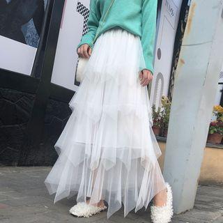 Sheer Overlay Maxi Skirt
