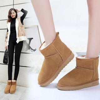 Genuine Leather Fleece-lined Snow Boots