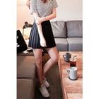 Band-waist Mini Pleat Skirt