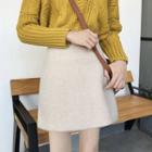 Plain Mini Woolen Skirt