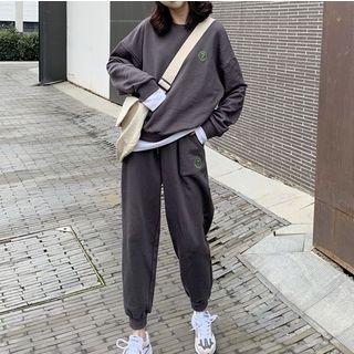 Set: Numbering Pullover + Jogger Pants As Shown In Figure - One Size