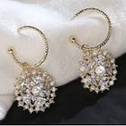 Rhinestone Dangle Earring 1 Pair - Stud Earrings - Gold & White - One Size