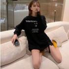 Loose-fit Drawstring Printed T-shirt