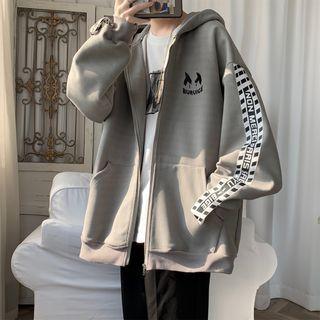 Plaid Print Zip-up Hoodie