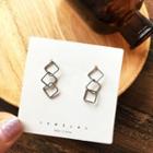Square Alloy Dangle Earring 1 Pair - Silver - One Size