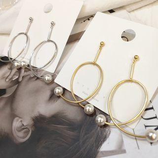 Faux Pearl Alloy Dangle Earring