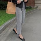 High-waist Denim Wide-leg Cropped Pants
