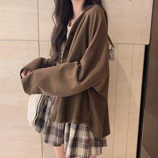 Long-sleeve Oversized Plain Cardigan
