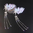 Rhinestone Drop Tassels Butterfly Hair Clip G13 - As Shown In Figure - One Size