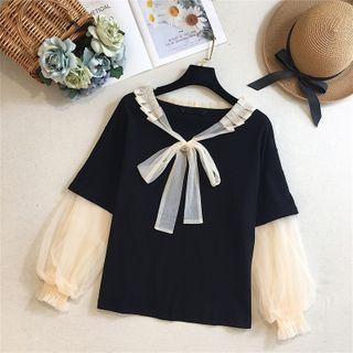 Mesh Mock-two Piece T-shirt