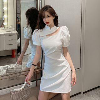Puff-sleeve Qipao Skirt