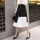 Mock Two-piece Midi Pencil Skirt