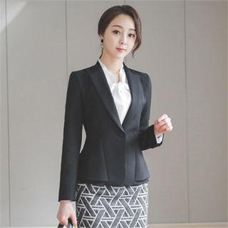 Single-breasted Peplum-hem Jacket