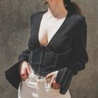 Bell Sleeve V Neck Top
