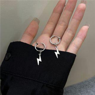 Bolt Drop Earring 1 Pair - Clip-on Earrings - Silver - One Size