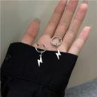 Bolt Drop Earring 1 Pair - Clip-on Earrings - Silver - One Size