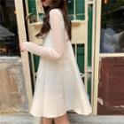 Long-sleeve Sheer Top / A-line Sleeveless Dress
