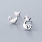 925 Sterling Silver Fox Earring Silver - One Size