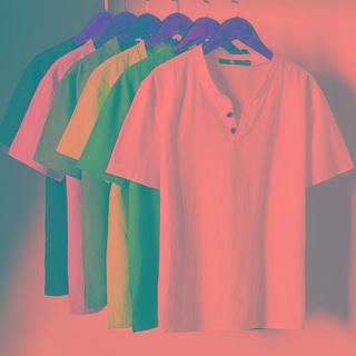 Button-up Neck Short-sleeve T-shirt