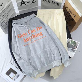 Letter Hoodie / Straight-fit Jeans