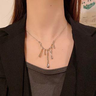 Water Drop Necklace Silver - One Size