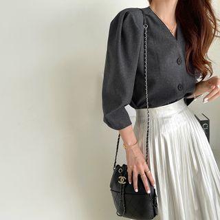 Puff-shoulder Short Jacket
