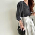 Puff-shoulder Short Jacket