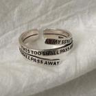 925 Sterling Silver Lettering Layered Open Ring E51 - Box - Silver - Lettering Ring - One Size