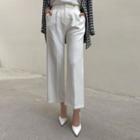 Band-waist Wide Dress Pants