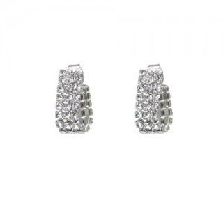 Rhinestone Pav  Clutch Earrings