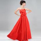 Strapless Bow A-line Evening Gown