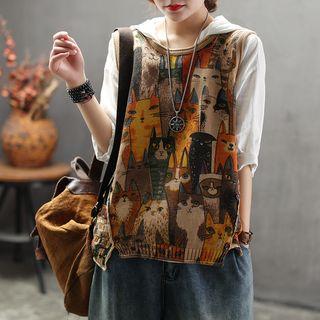 Cat Printed Vest