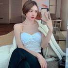 Chain-strap Cropped Tube Top