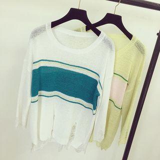 Panel Long-sleeve Knit Sweater