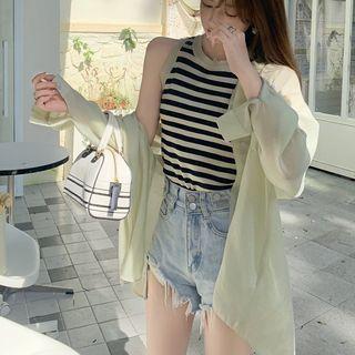 Striped Knit Tank Top / Shirt