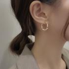 Alloy Open Hoop Earring 1 Pair - Earring - Ring - Type C - Silver - One Size
