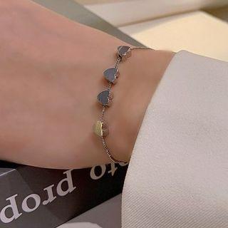 Heart Bead Bracelet Silver - One Size