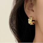 C-shaped Sterling Silver Stud Earring 1 Pair - Gold - One Size