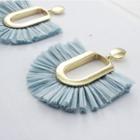 U Shape Fringed Alloy Dangle Earring