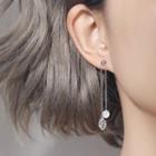 Rhinestone Leaf Drop Earring 1 Pair - As Shown In Figure - One Size