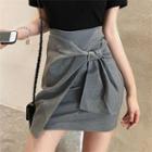 Mini Front-tie Sheath Skirt