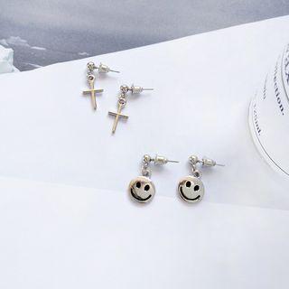 Alloy Smiley / Cross Dangle Earring