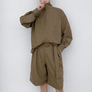 Set: Mock-neck Sweatshirt + Shorts
