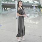 Slit-sleeve Ruffle-trim Jumpsuit