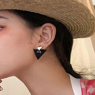 Acrylic Triangle Earring 1 Pair - Triangel - Black - One Size
