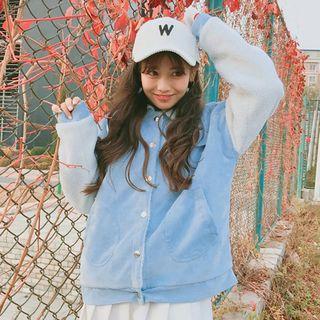 Two-tone Fleece-lined Collared Jacket